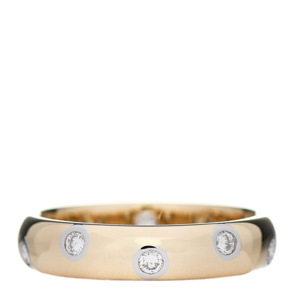 Tiffany 18K Yellow Gold Platinum Diamond 4mm Etoile Band Ring 50 5.25 3 of 5