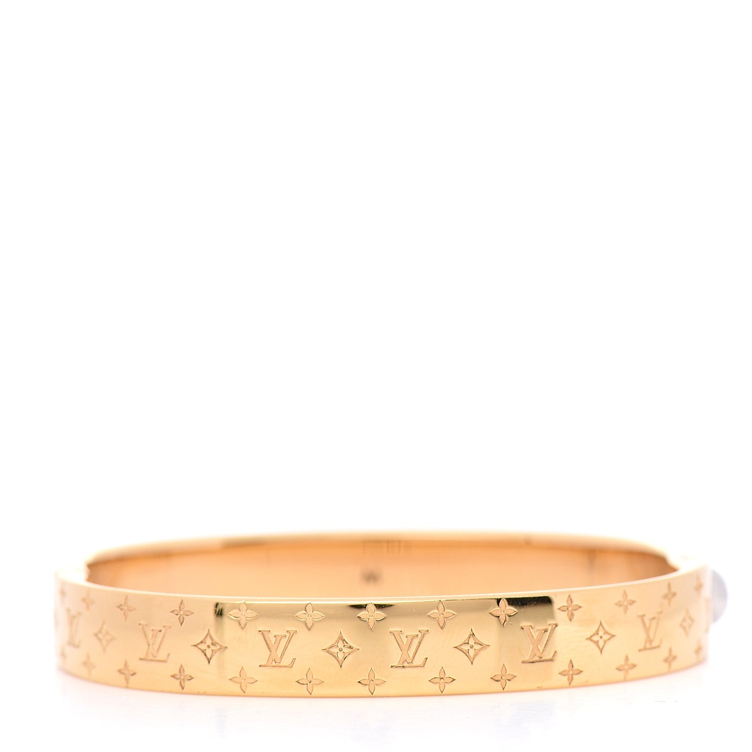 Louis Vuitton Brass Monogram Nanogram Cuff M Gold 2 of 6