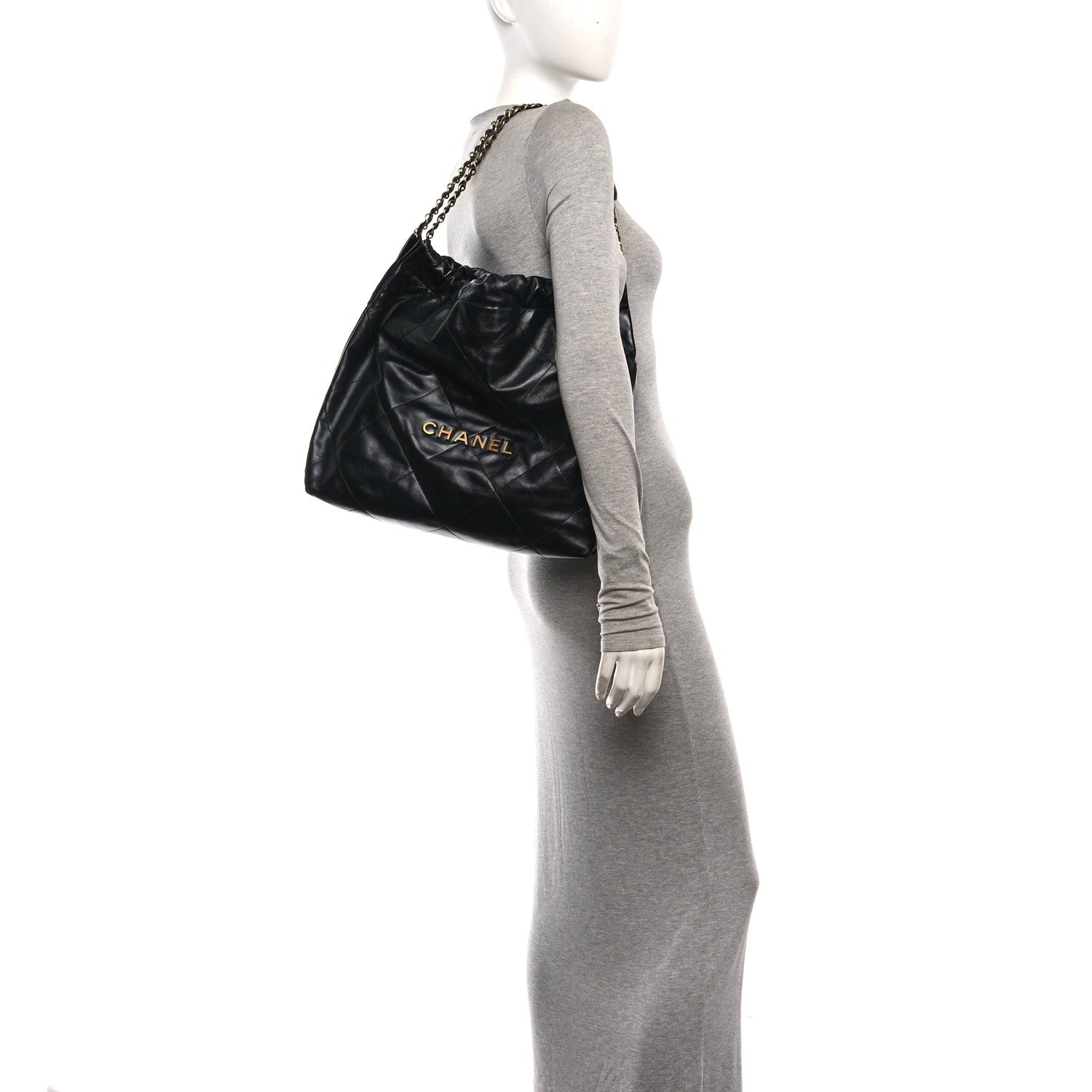 Chanel Shiny Calfskin Quilted Chanel 22 Black 2 of 10