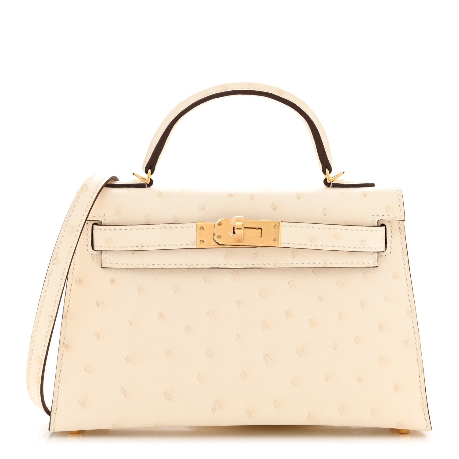 Hermes Ostrich Kelly Sellier Mini 20 Nata 1 of 11