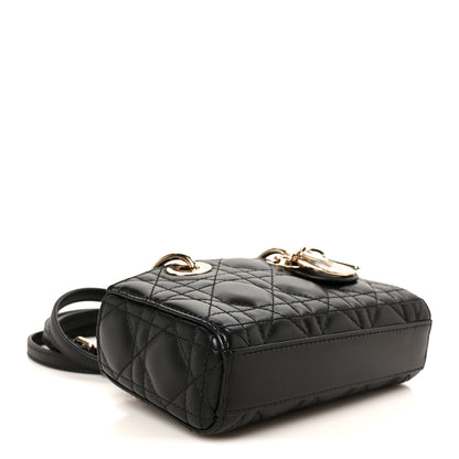 Christian Dior Patent Lambskin Cannage Micro Lady D-Joy Black 3 of 9