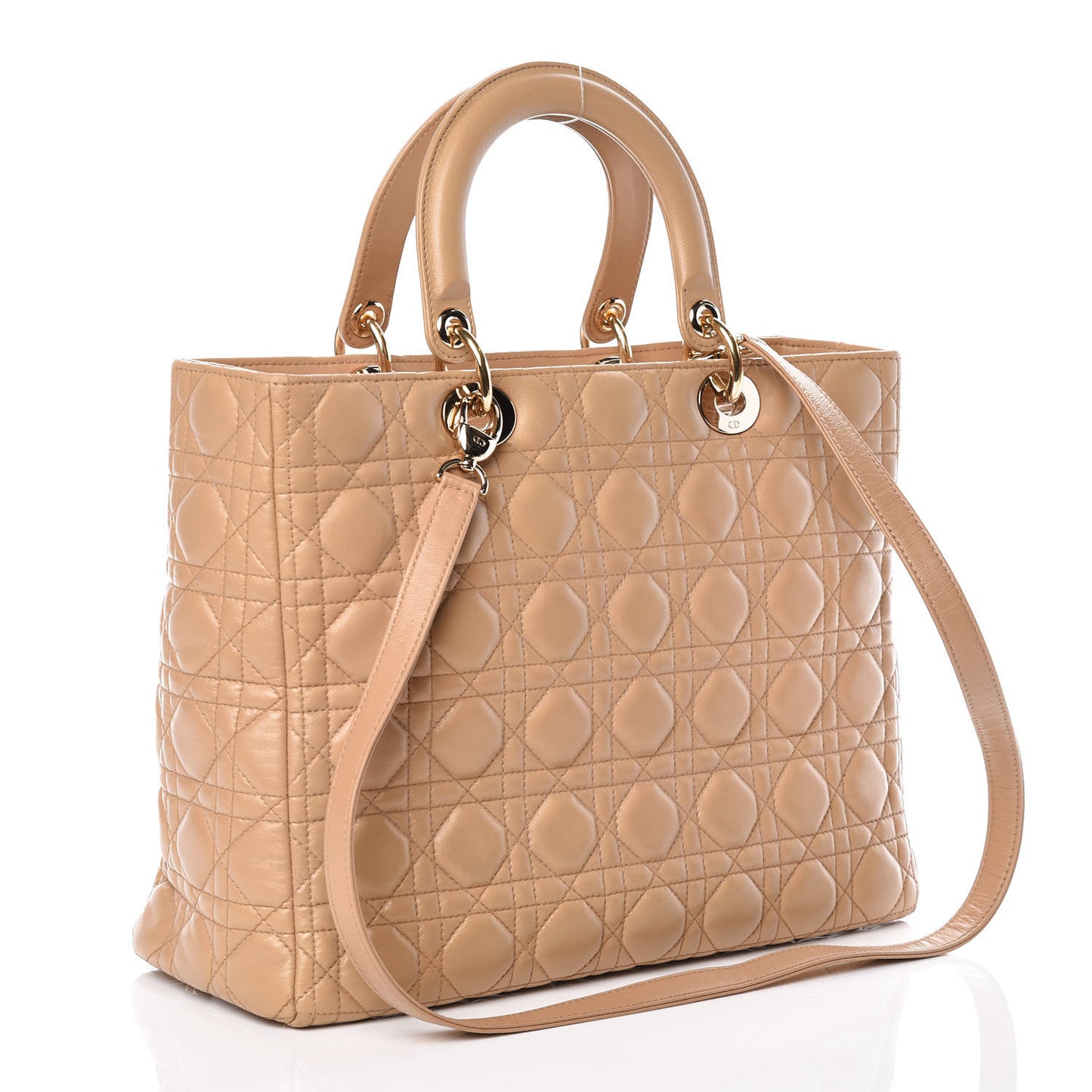 Lambskin Cannage Large Lady Dior Beige