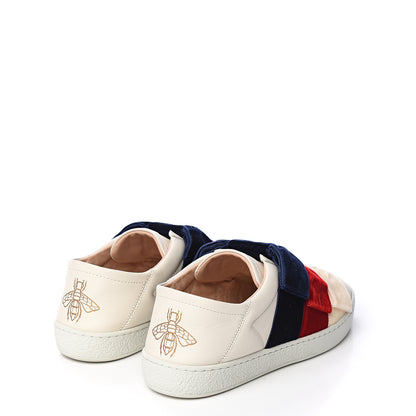 Gucci Calfskin Womens Velvet Bow Ace Sneakers 36 White 4 of 8