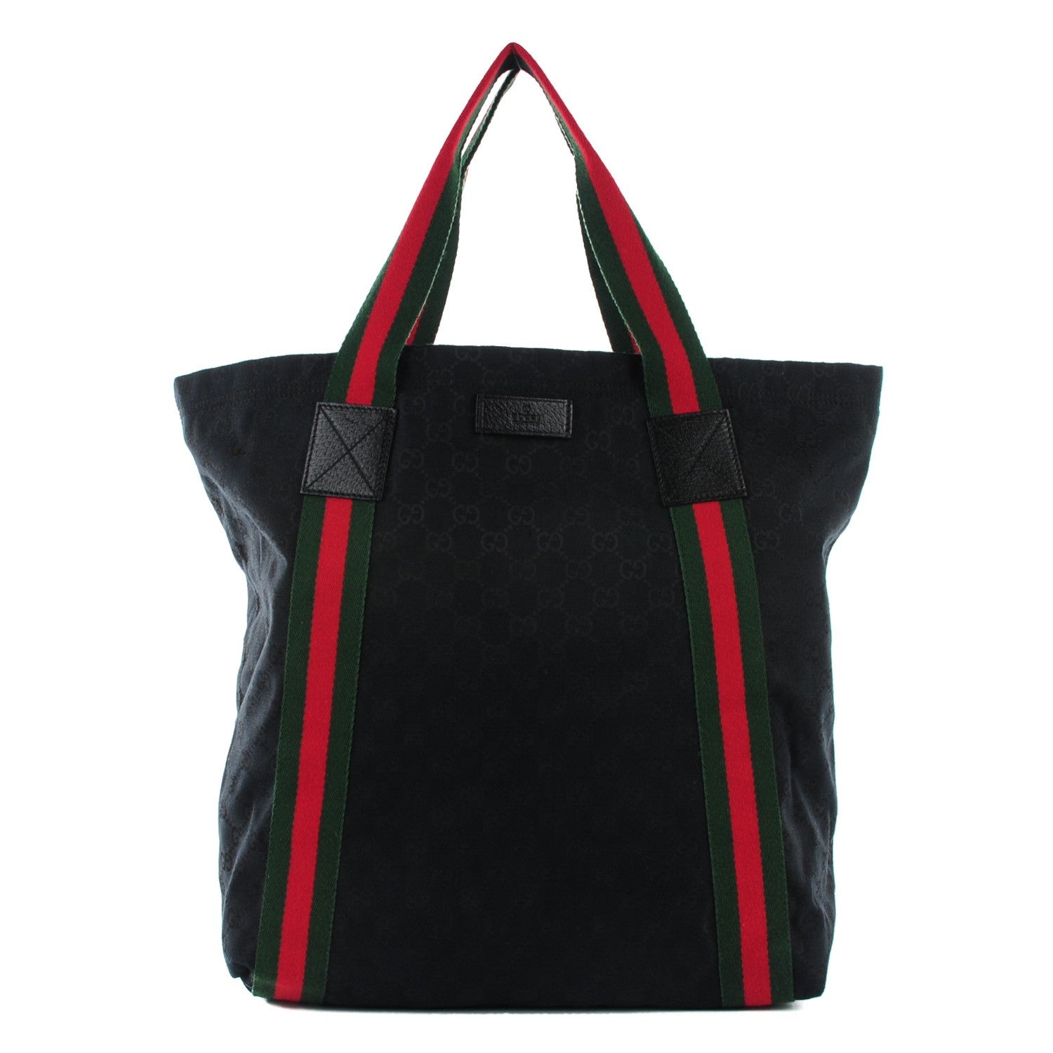 Gucci GG Monogram Medium Web Handle Vertical Tote Black 1 of 7