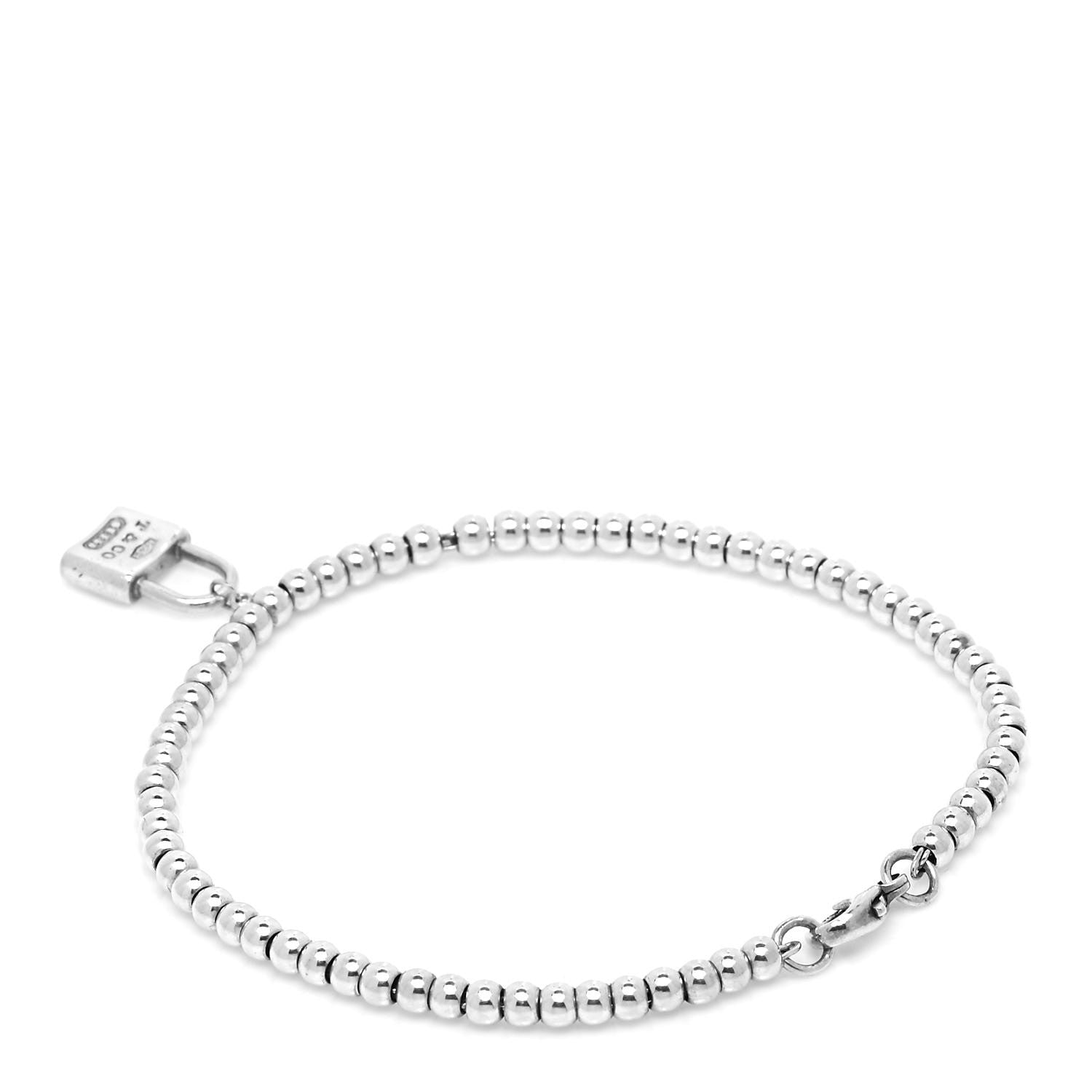 Tiffany Sterling Silver 1837 Lock Charm Bead Bracelet 3 of 5
