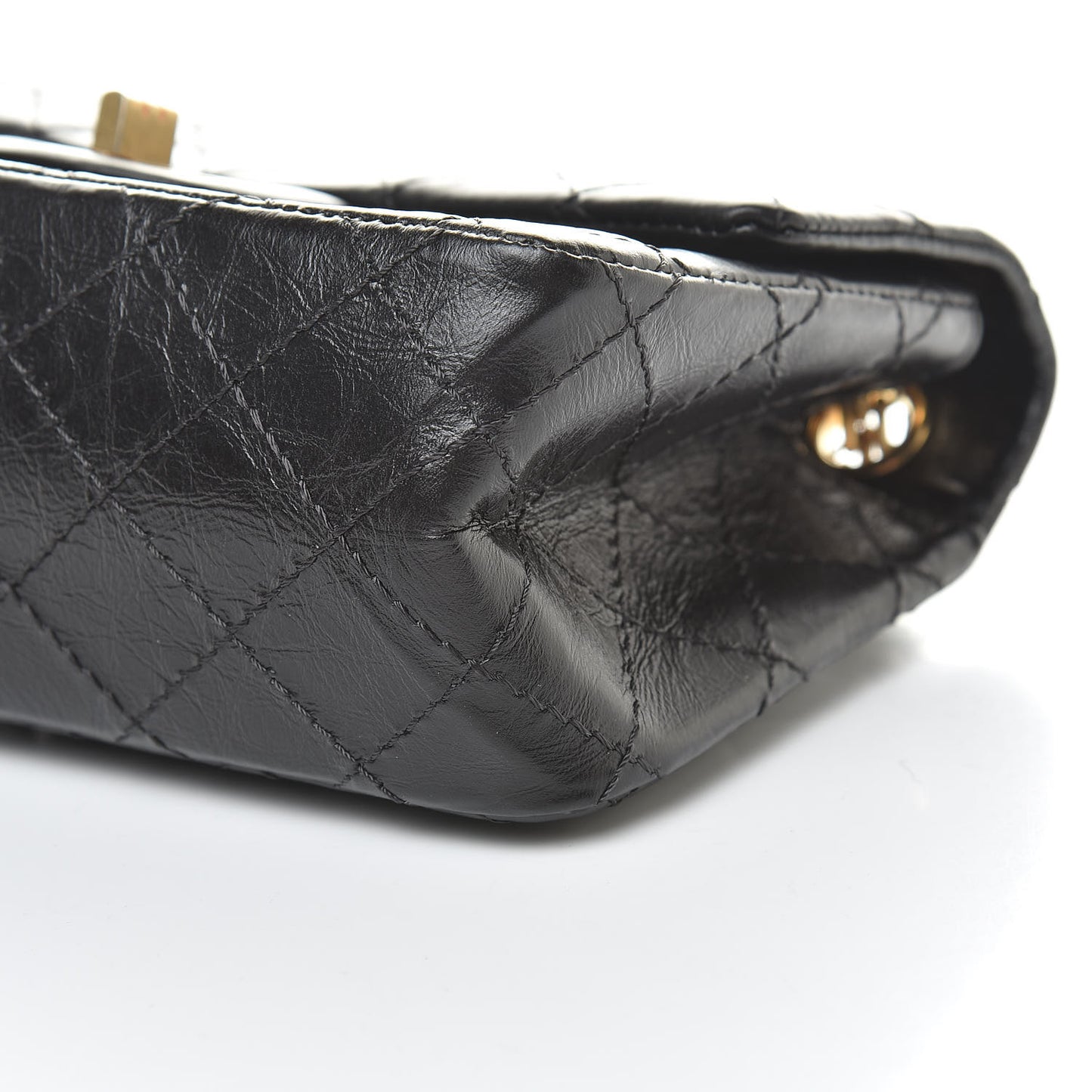 Aged Calfskin Quilted 2.55 Reissue Mini Flap Black