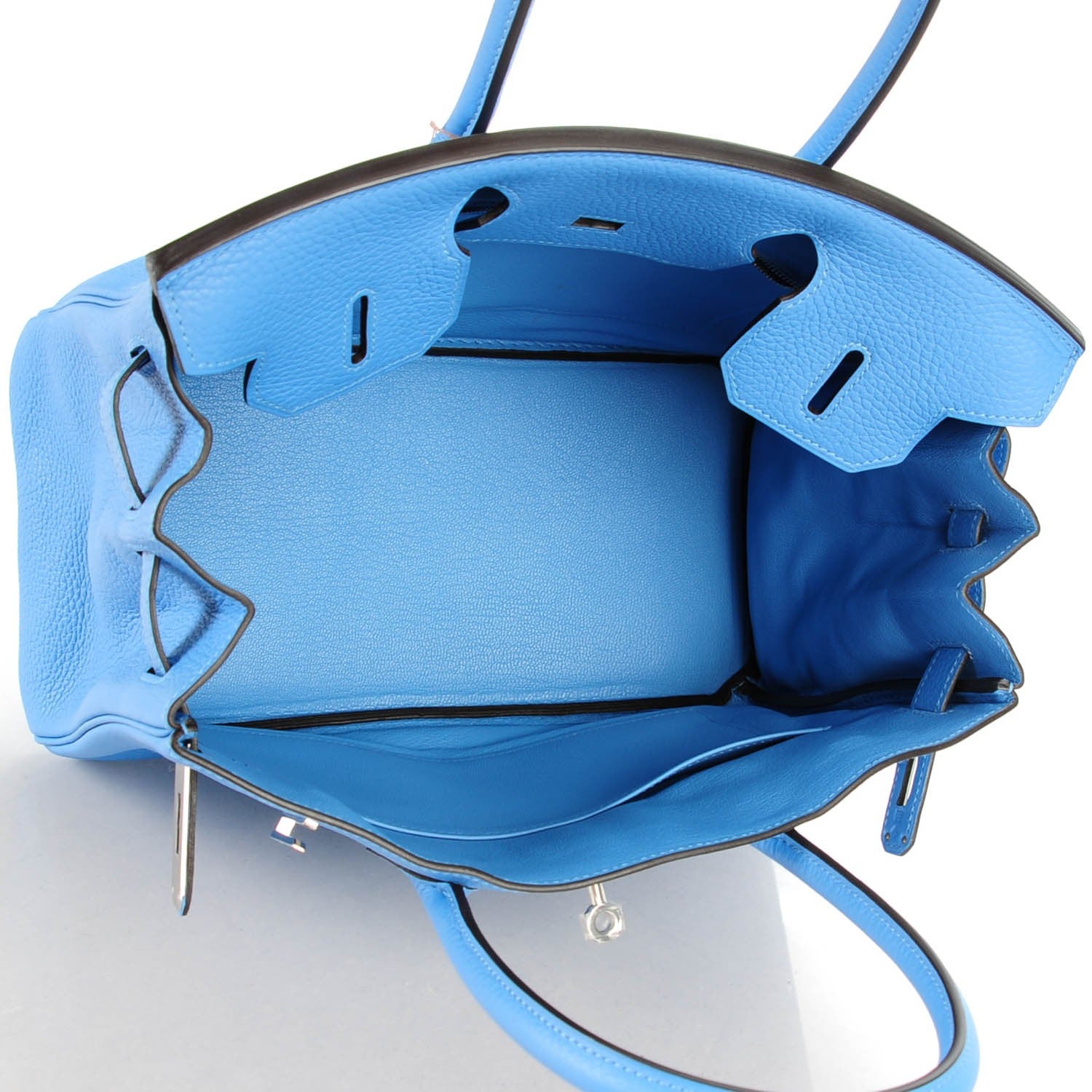 Hermes Taurillon Clemence Birkin 30 Bleu Paradis 7 of 23