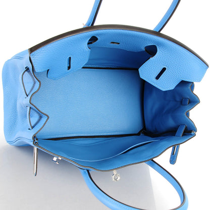 Hermes Taurillon Clemence Birkin 30 Bleu Paradis 7 of 23