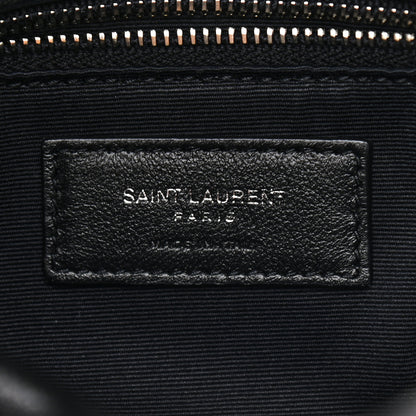 Saint Laurent Lambskin Quilted Medium Loulou Puffer Monogram Chain Satchel Black 6 of 9