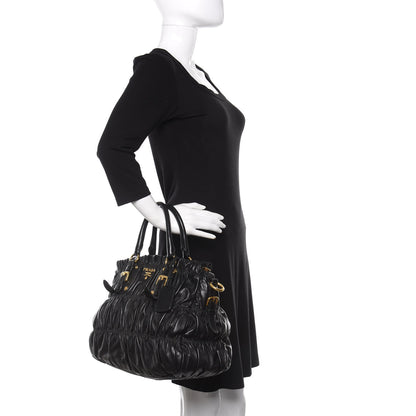 Prada Nappa Gaufre Tote Black 2 of 9