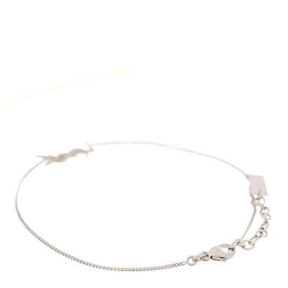 Saint Laurent Brass Monogram Charm Bracelet Silver 3 of 4