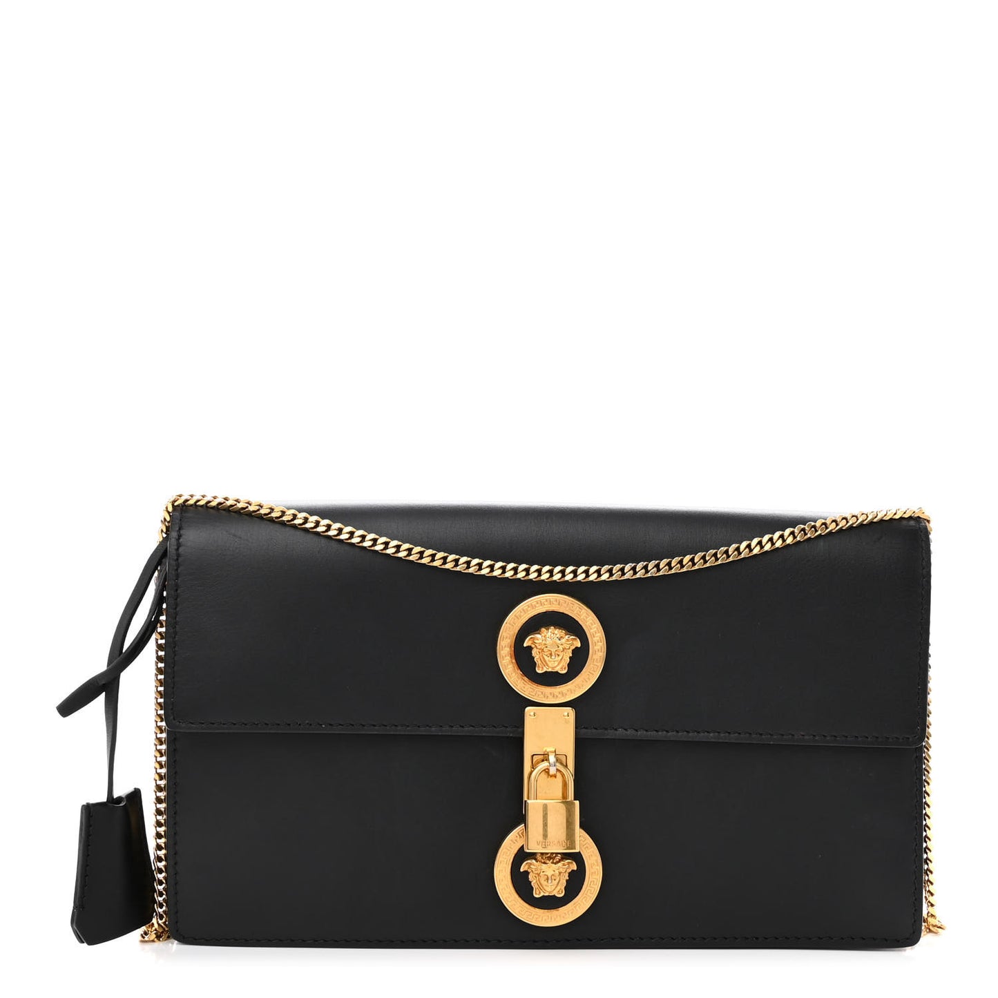 Nappa Medusa Chain Clutch Black