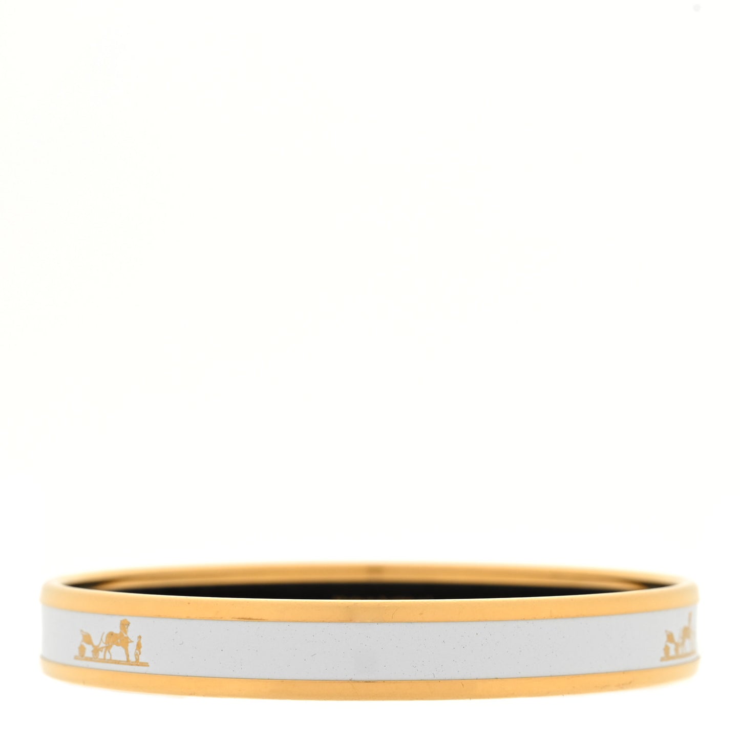 Enamel Printed Narrow Caleche Bracelet 70 White