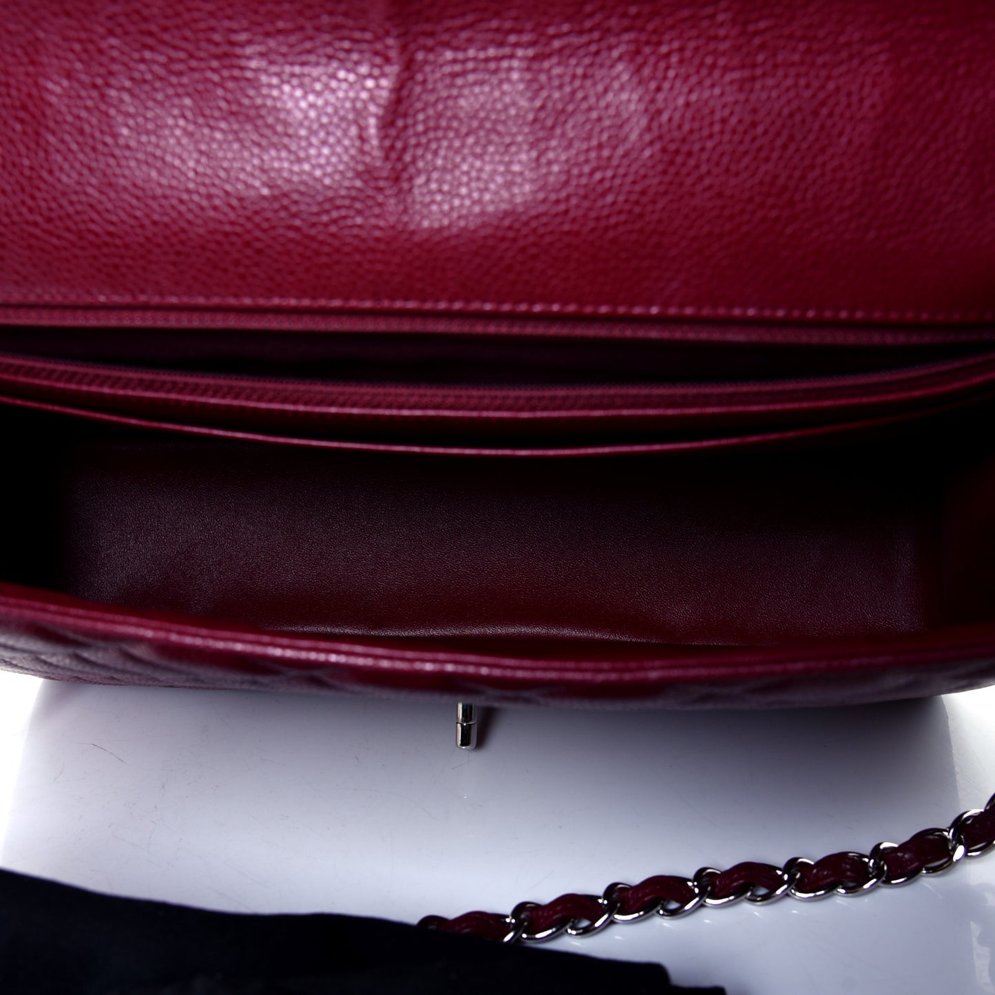Caviar Quilted Maxi Single Flap Red