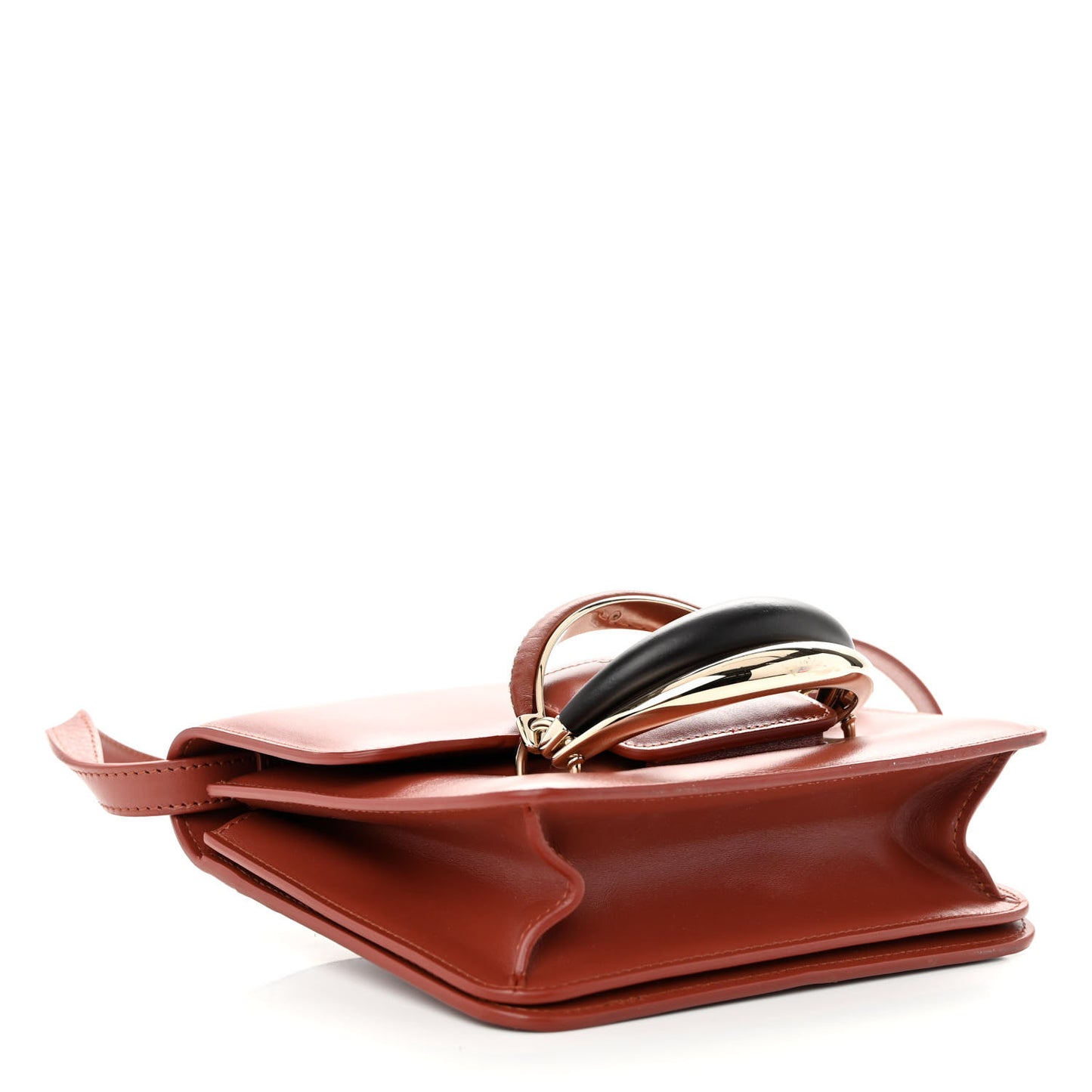 Calfskin Kattie Shoulder Bag Sepia Brown