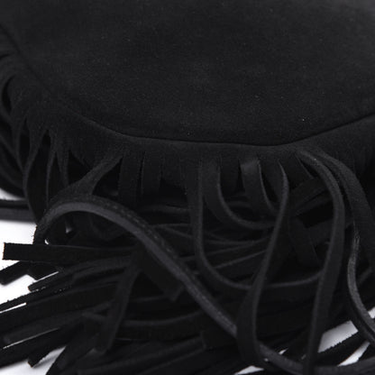 Saint Laurent Suede Fringe Flat Anita Crossbody Bag Black 8 of 16