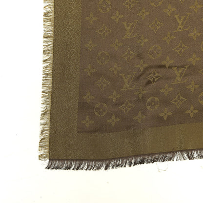 Louis Vuitton Silk Lurex Wool Monogram Shine Shawl Brown 3 of 4