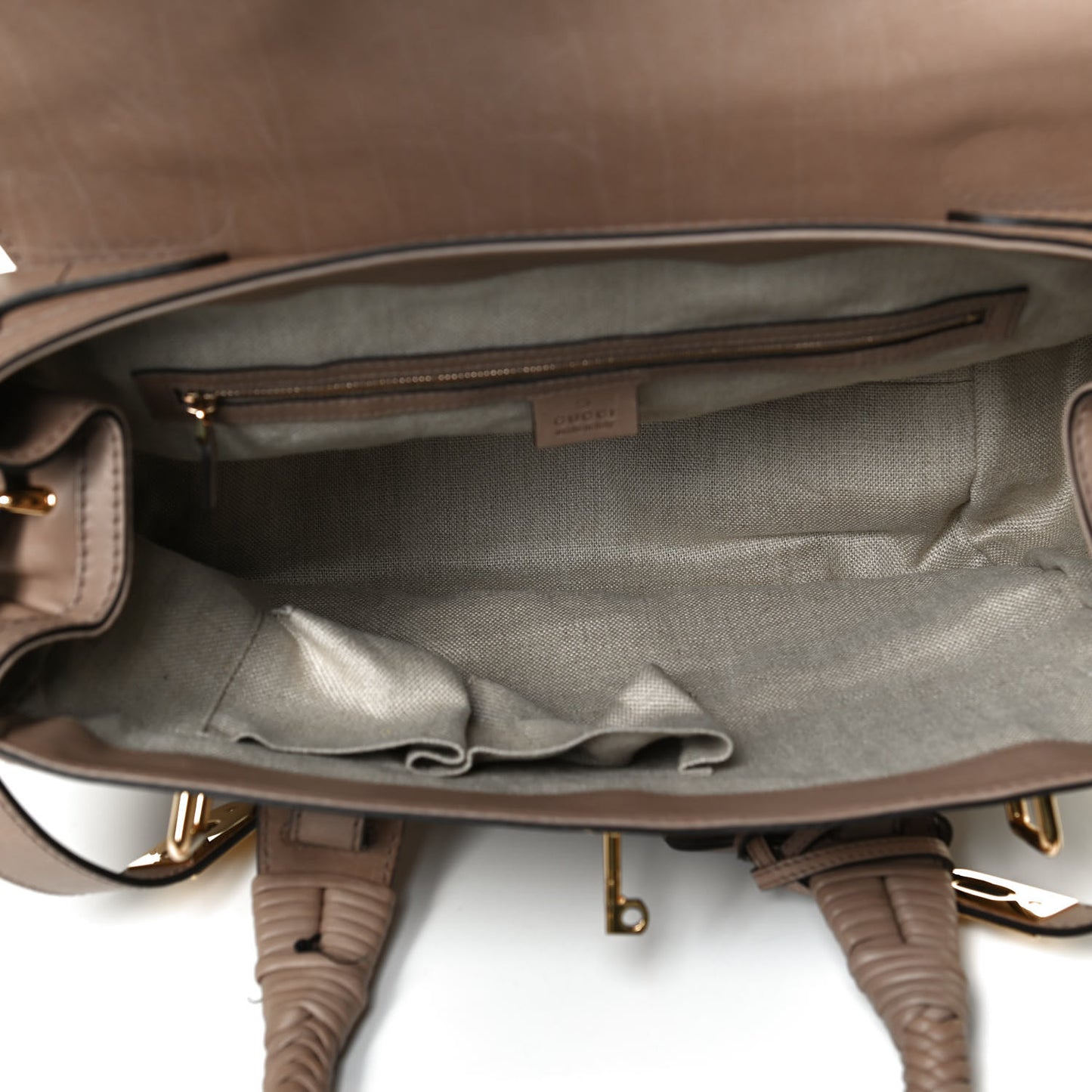 Calfskin Handmade Large Top Handle Bag Taupe