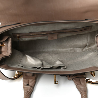 Gucci Calfskin Handmade Large Top Handle Bag Taupe 5 of 15