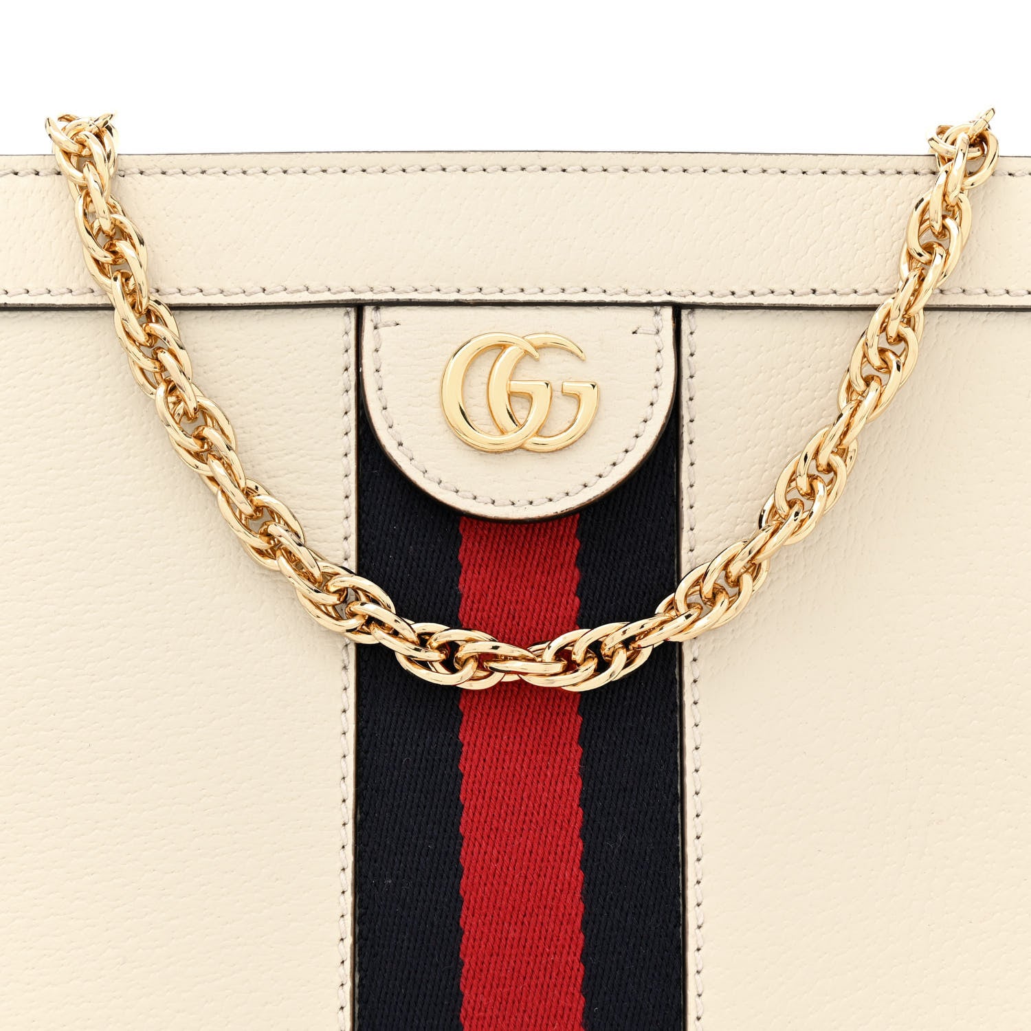 Gucci Textured Calfskin Web Small Ophidia Chain Shoulder Bag Mystic White 8 of 17