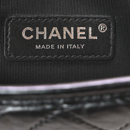 Chanel Iridescent Aged Calfskin Quilted Small Gabrielle Hobo Black 5 of 9
