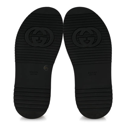 Gucci Jacquard Black Denim GG Monogram Angelina Platform 55mm Slide Sandals 38.5 Black Ivory 6 of 12
