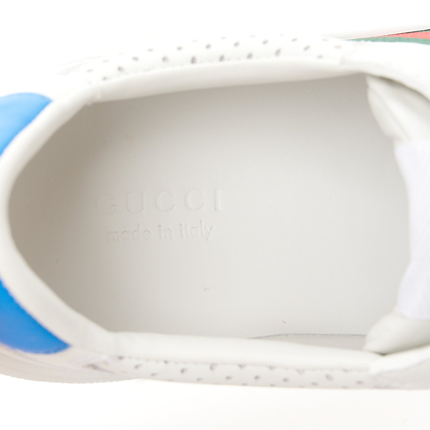 Calfskin Web Perforated Womens Platform 55mm Sneakers 36.5 White Bright Splash