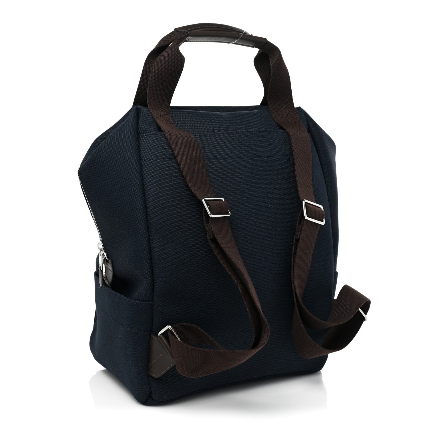 Hermes Toile Groom School Backpack Bleu Navy Feu 3 of 8