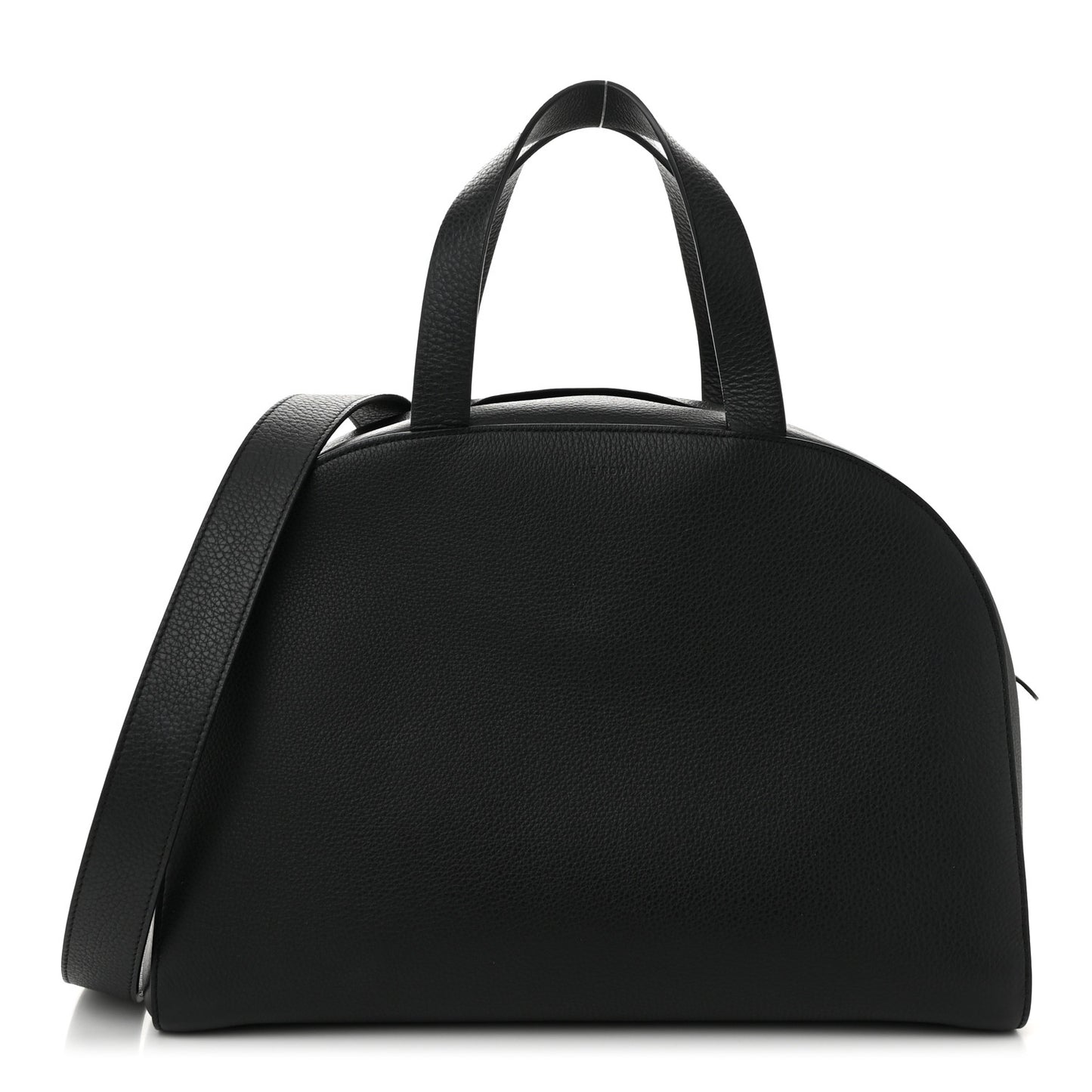 Grained Calfskin Bowling Bag Two Black