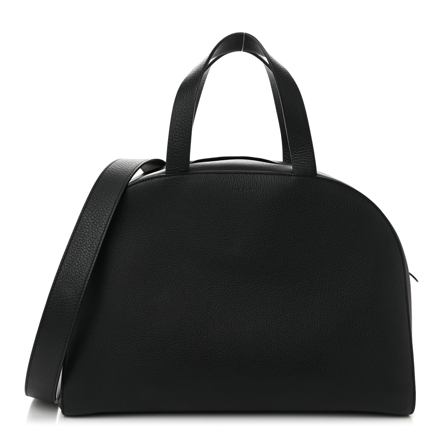 The Row Grained Calfskin Bowling Bag Two Black 1 of 9