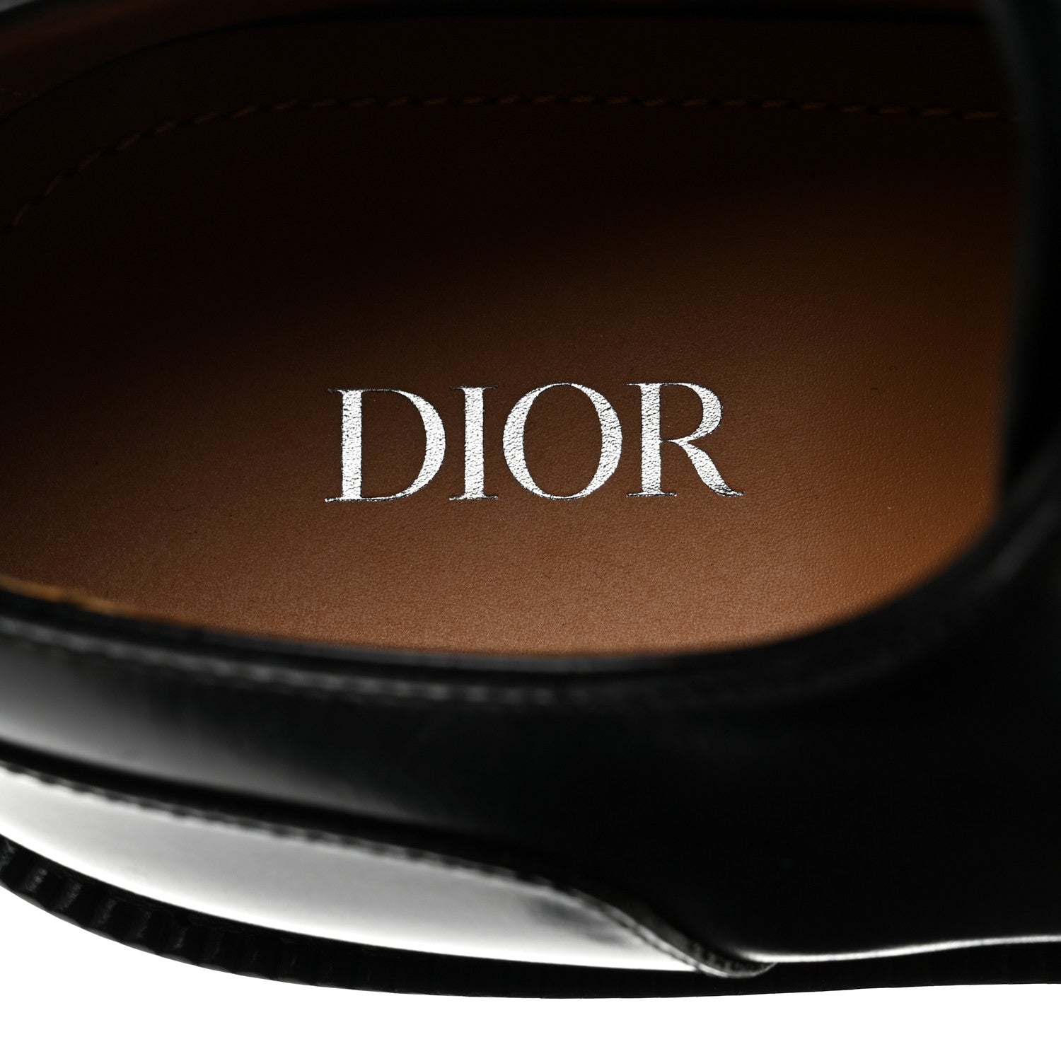 Christian Dior Polished Calfskin Mens Derby Shoe 38 Black 7 of 9