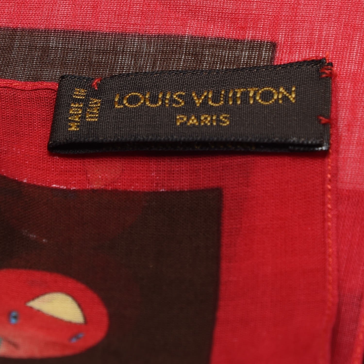Louis Vuitton Cotton Monogram Cerises Scarf 4 of 5