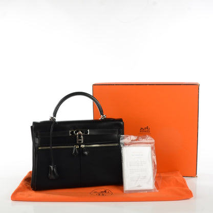 Hermes Box Toile Lakis Kelly 32 Black 7 of 19