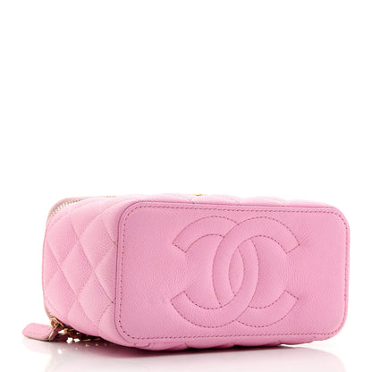 Chanel Caviar Quilted Sweetheart Vanity Case Pink 4 of 12