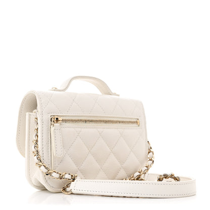 Chanel Caviar Quilted Business Affinity Clutch With Chain Flap White 3 of 11