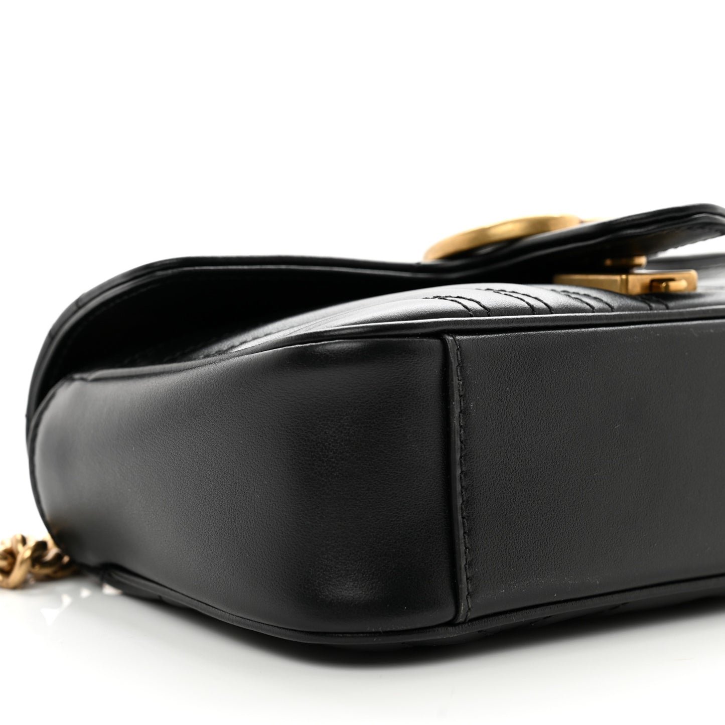 Calfskin Matelasse Mini GG Marmont Shoulder Bag Black