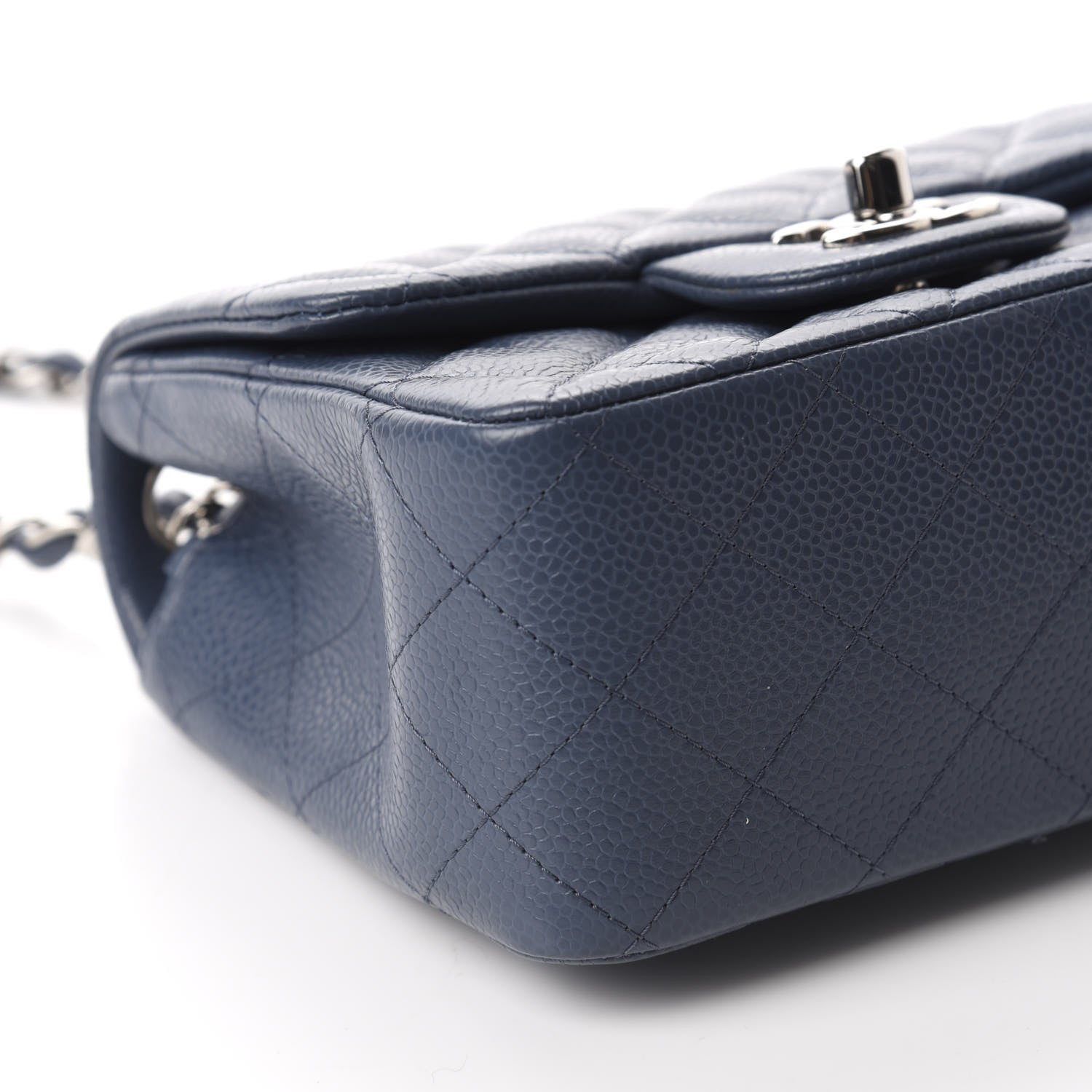 Chanel Caviar Quilted Mini Square Flap Dark Blue 6 of 11