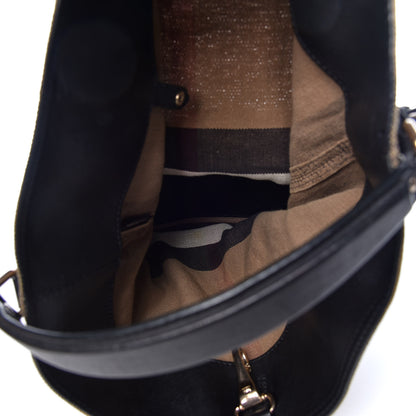 Burberry Canvas Mega Check Medium Ashby Hobo Black 6 of 32