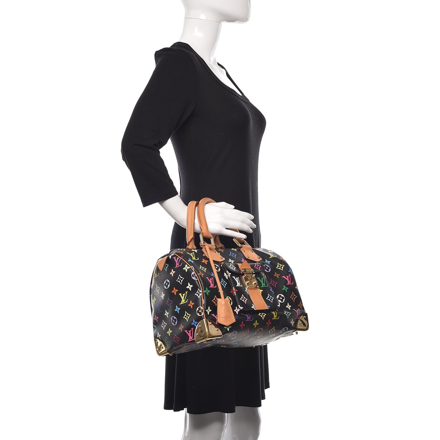 Louis Vuitton Monogram Multicolor Speedy 30 Black 2 of 9