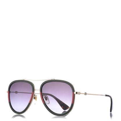Gucci Web Aviator Sunglasses GG0062S Green Red 1 of 7