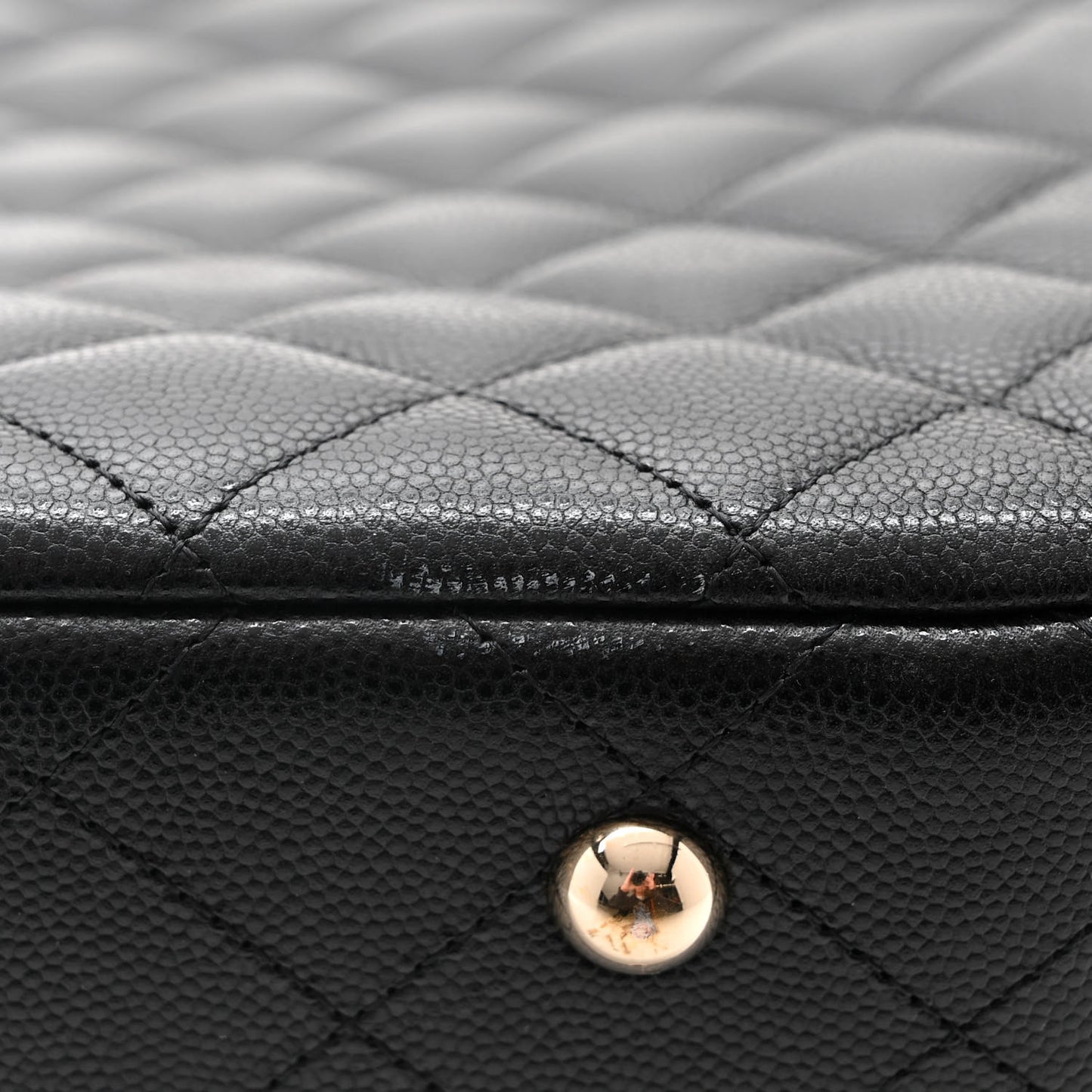 Caviar Quilted Large Shopping Tote Black