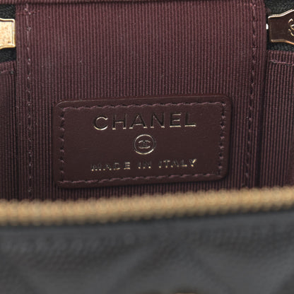 Chanel Caviar Quilted Mini Vanity Case With Chain Black 6 of 11