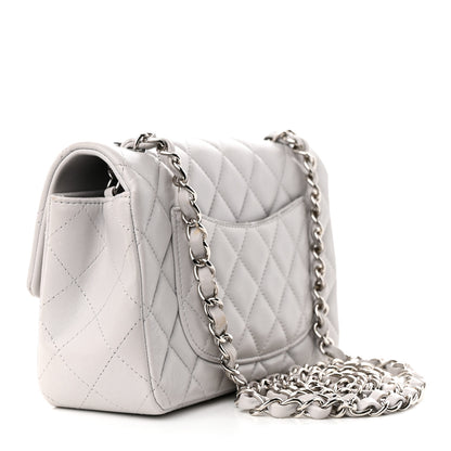 Chanel Lambskin Quilted Mini Rectangular Flap Grey 3 of 11