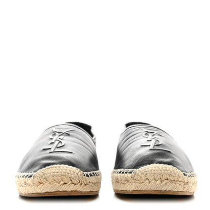 Saint Laurent Lambskin Monogram Espadrilles 40.5 Black 2 of 10