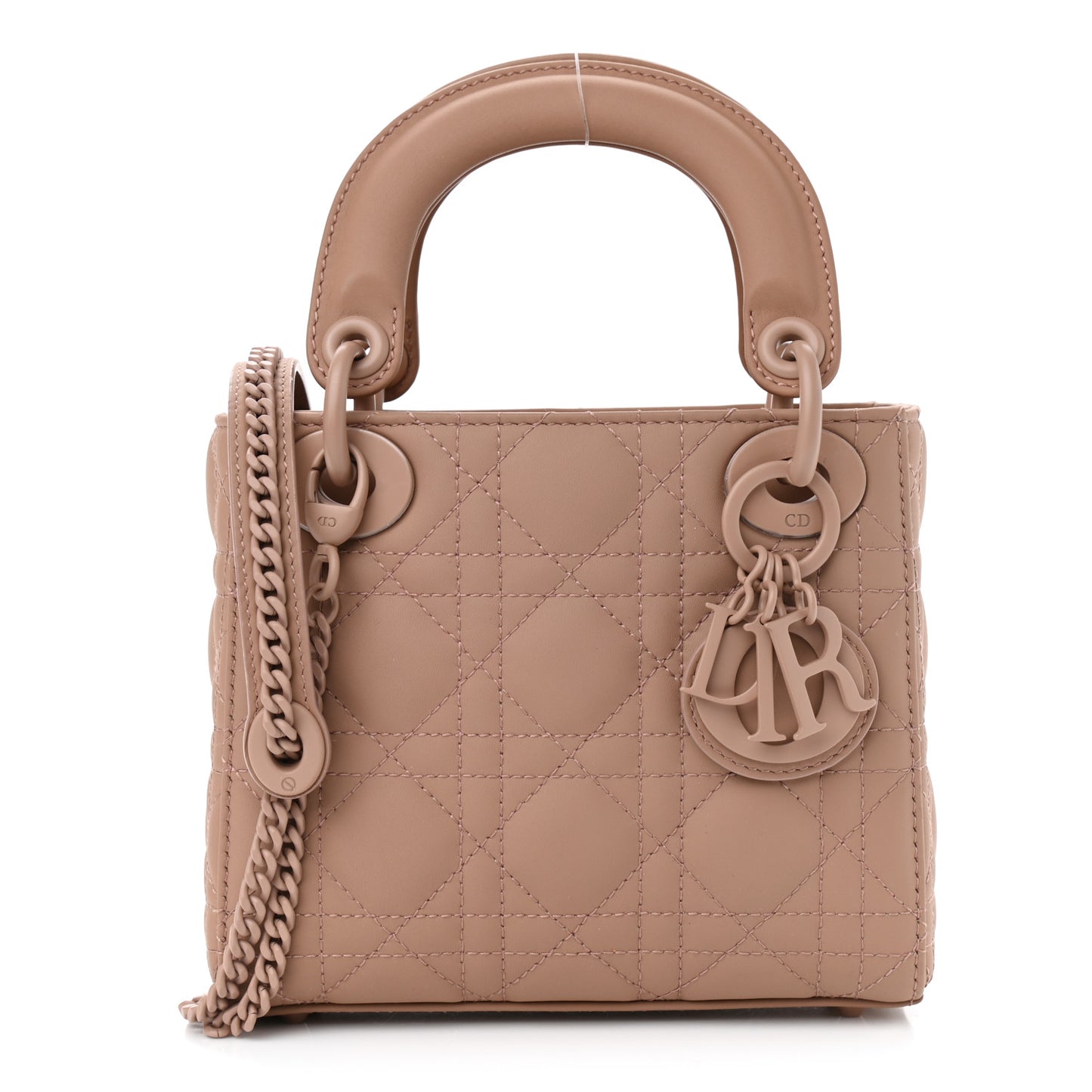 Ultra Matte Calfskin Cannage Mini Lady Dior Light Beige