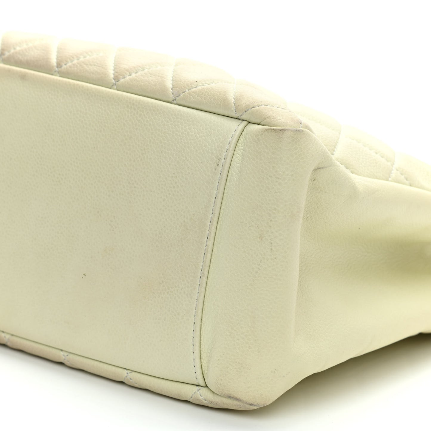 Caviar Quilted Grand Shopping Tote GST Ecru
