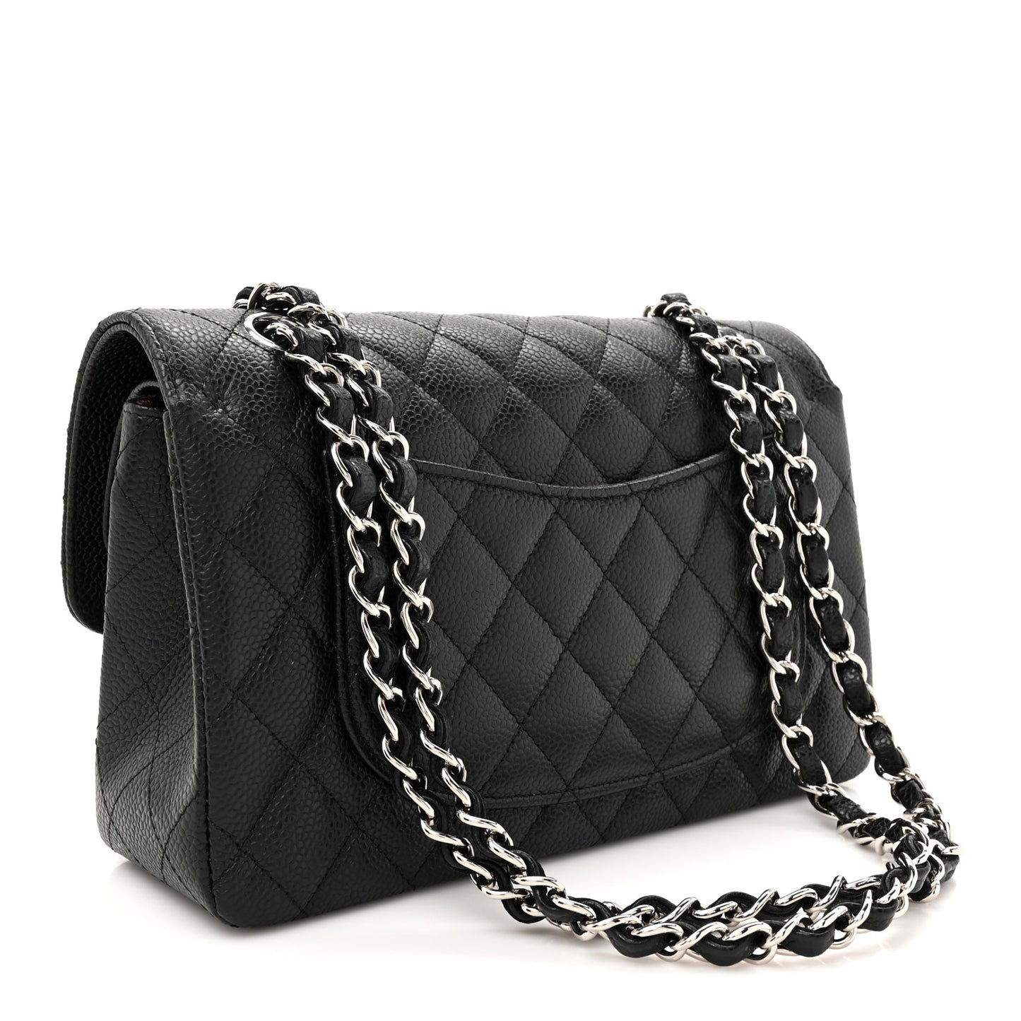 Caviar Quilted Small Double Flap Black