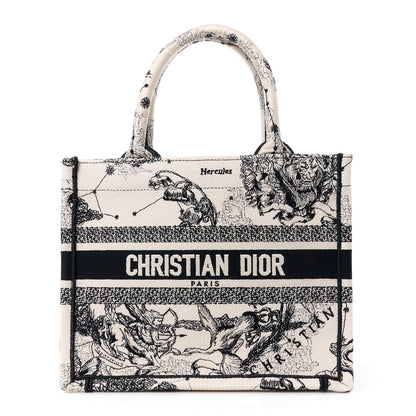 Christian Dior Canvas Embroidered Small Zodiac Toile De Jouy Book Tote Latte 1 of 12