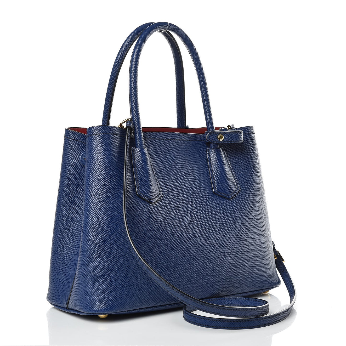 Saffiano Cuir Small Double Bag Inchiostro Fuoco