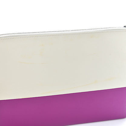 Celine Lambskin Bi-Color Solo Clutch Pouch White Magenta 10 of 10